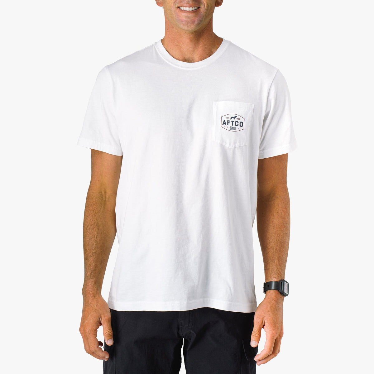 White Best Friend Men's Fishing T-Shirt / AFTCO Essential
