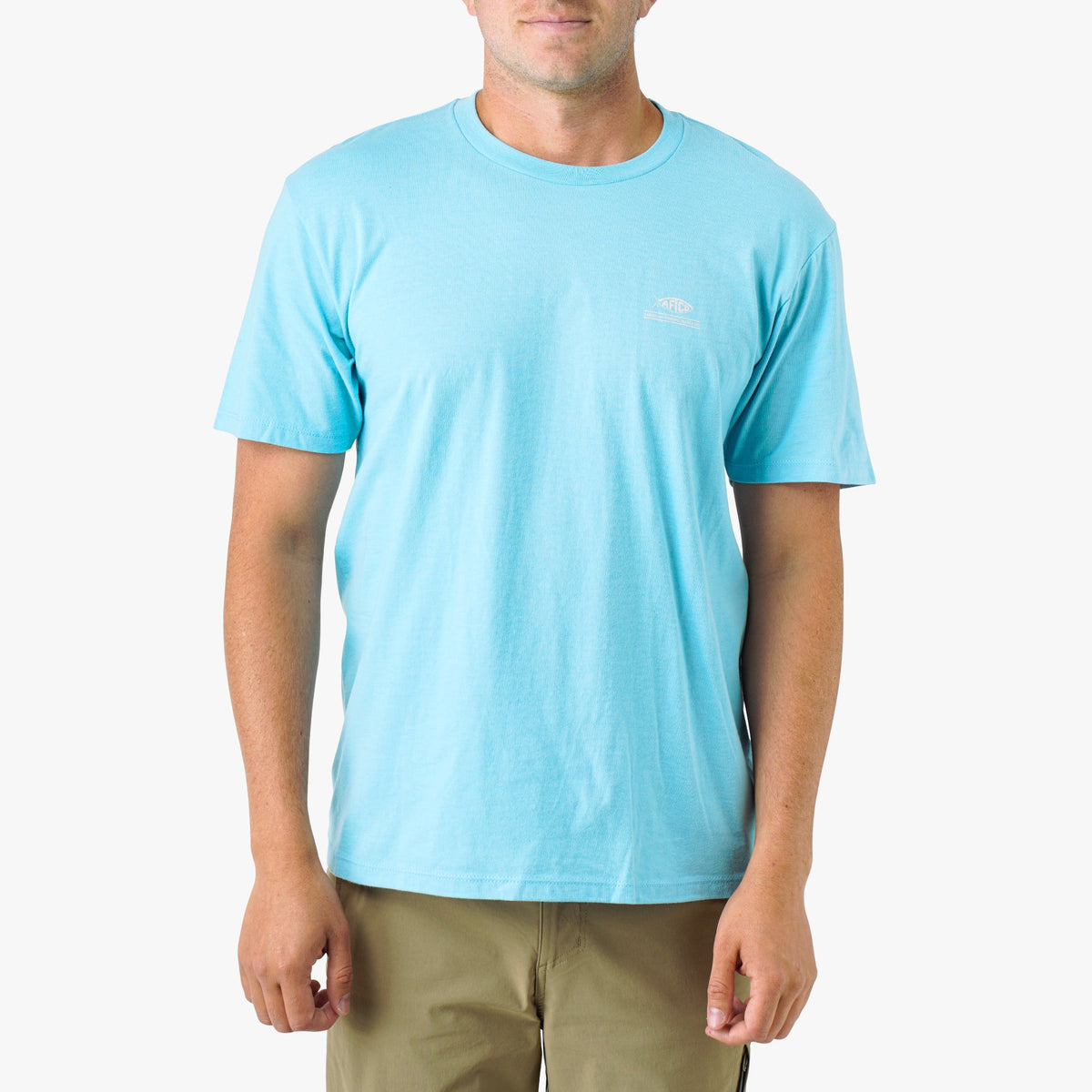 Milky Blue Heather Time-Off-Short Sleeve Men's Fishing T-Shirt / AFTCO Hot Sale