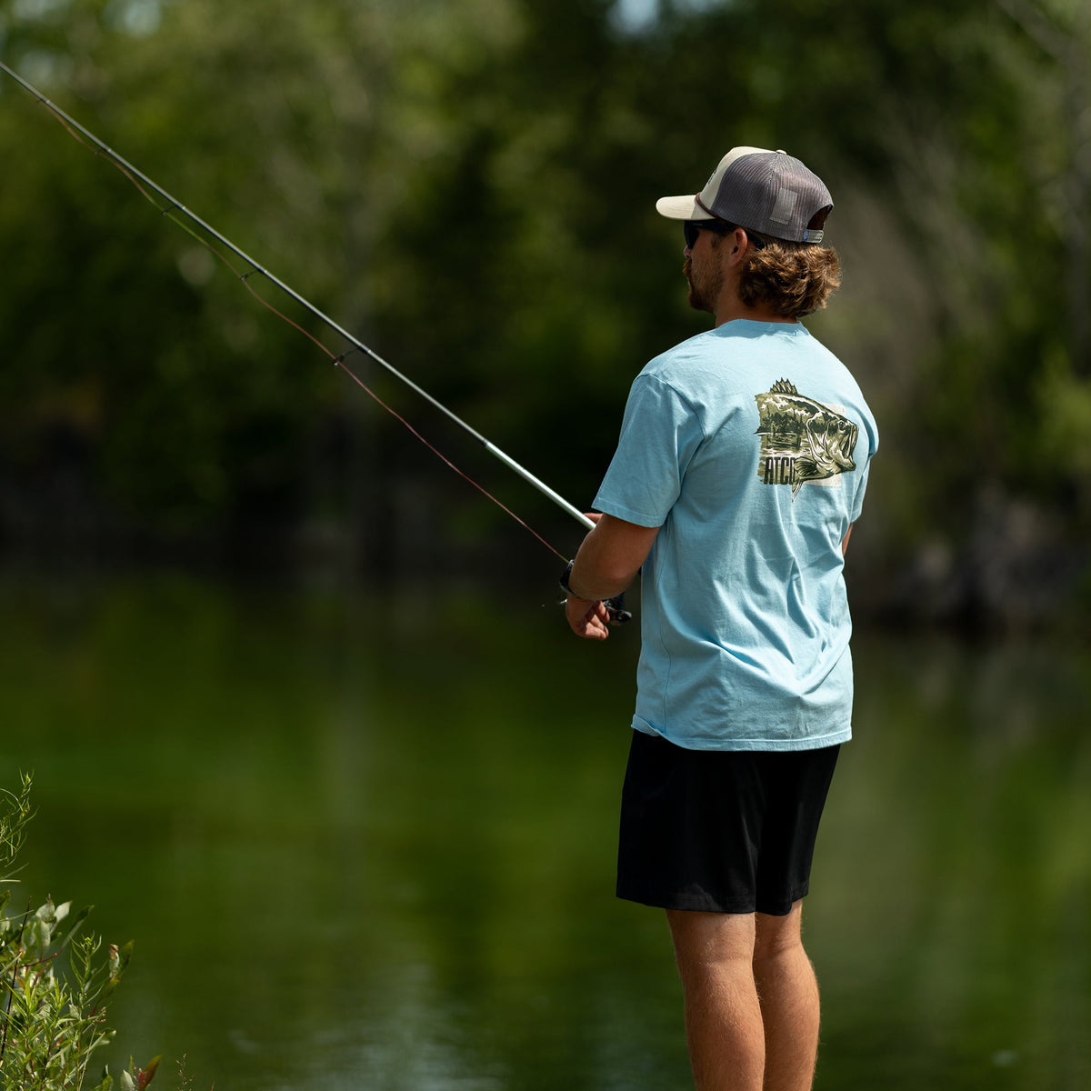 Milky Blue Heather Time-Off-Short Sleeve Men's Fishing T-Shirt / AFTCO Hot Sale