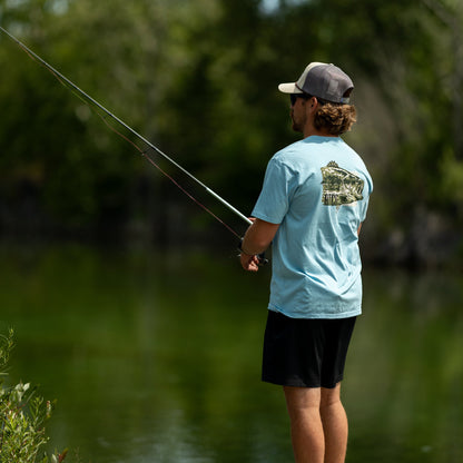 Milky Blue Heather Time-Off-Short Sleeve Men's Fishing T-Shirt / AFTCO Hot Sale