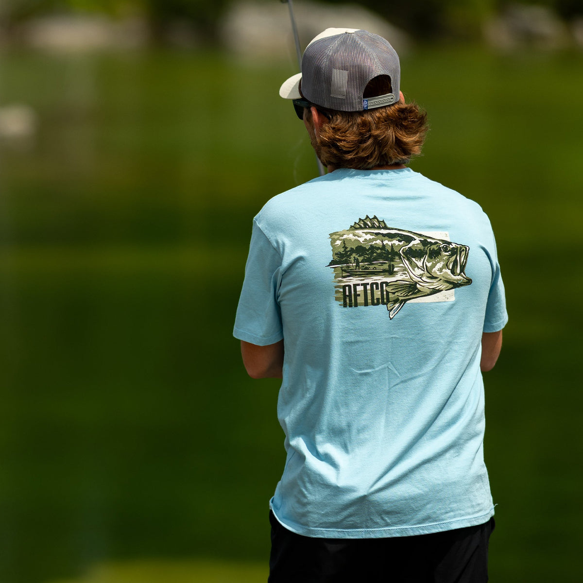 Milky Blue Heather Time-Off-Short Sleeve Men's Fishing T-Shirt / AFTCO Hot Sale