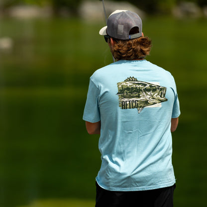 Milky Blue Heather Time-Off-Short Sleeve Men's Fishing T-Shirt / AFTCO Hot Sale