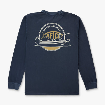 Navy Horizon Long Sleeve Fishing Tee Shirt / AFTCO Special Offer