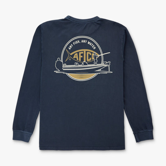 Navy Horizon Long Sleeve Fishing Tee Shirt / AFTCO Special Offer