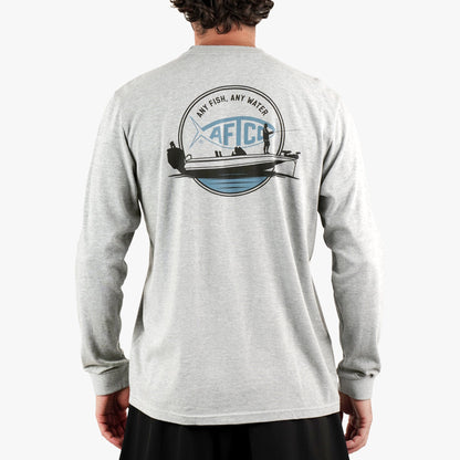 Navy Horizon Long Sleeve Fishing Tee Shirt / AFTCO Special Offer