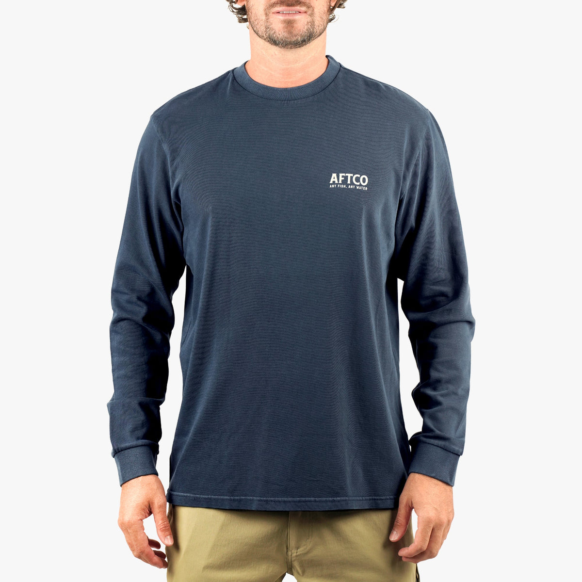 Navy Horizon Long Sleeve Fishing Tee Shirt / AFTCO Special Offer