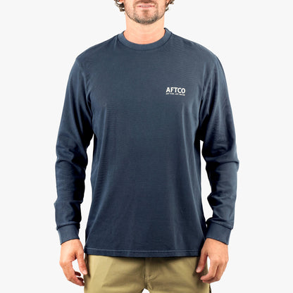Navy Horizon Long Sleeve Fishing Tee Shirt / AFTCO Special Offer
