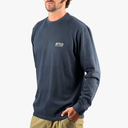 Navy Horizon Long Sleeve Fishing Tee Shirt / AFTCO Special Offer