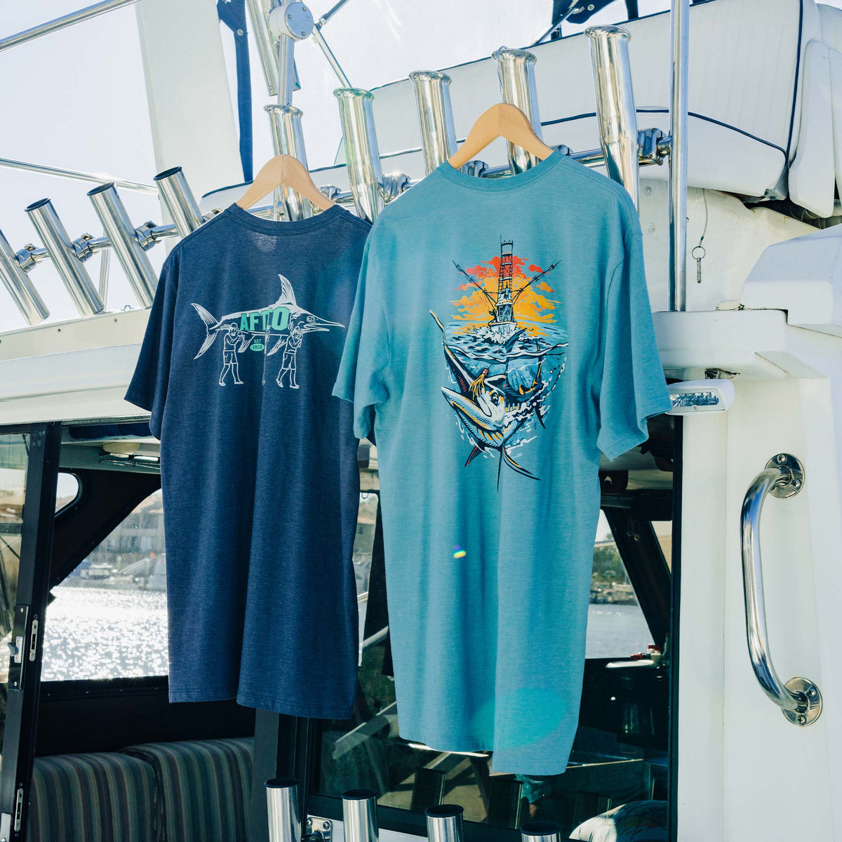 Aquifer Heather Ship Out SS Fishing T-Shirts / AFTCO Great Value