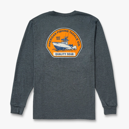 Charcoal Heather Blue Skies Long Sleeve Men's Fishing Shirt / AFTCO Featured