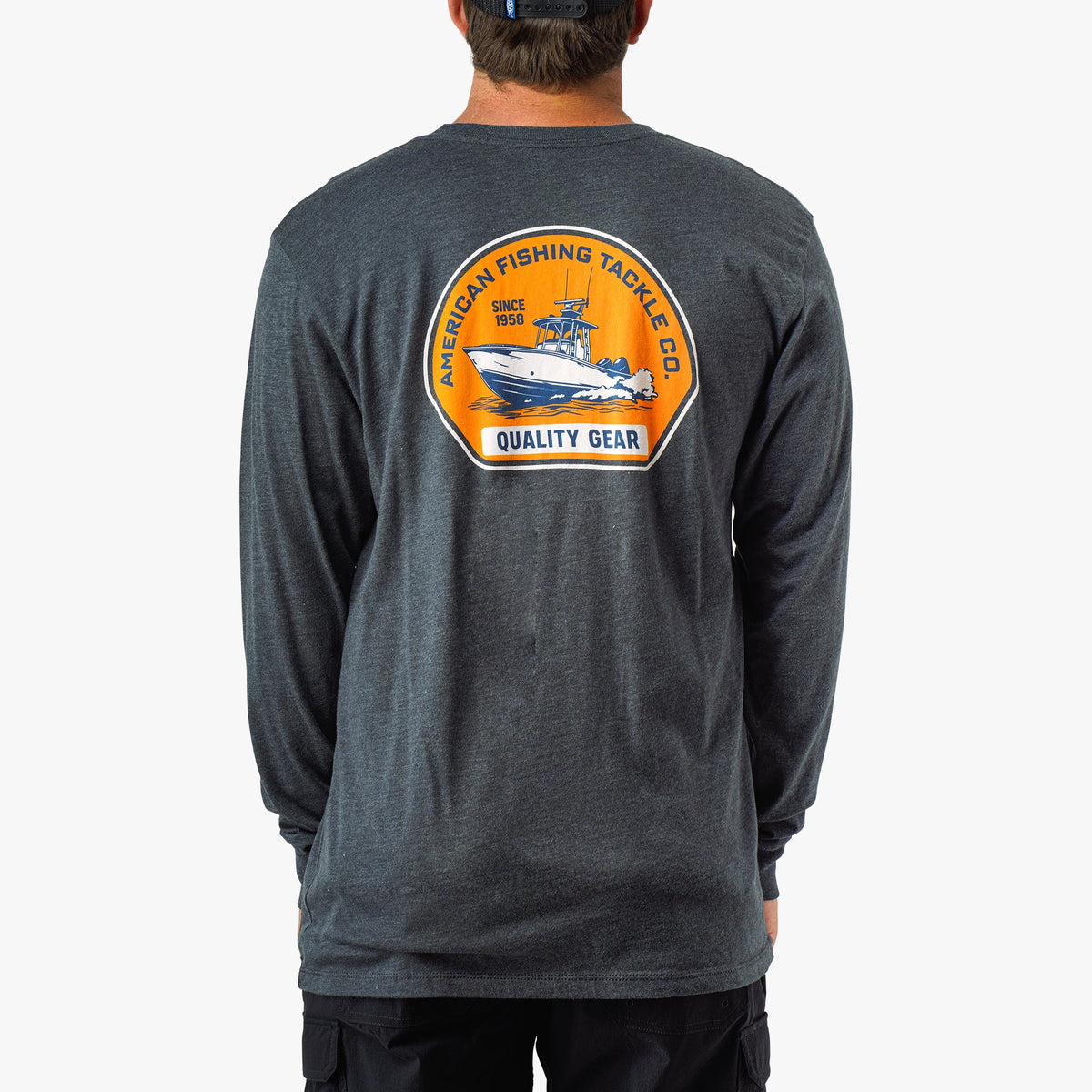 Charcoal Heather Blue Skies Long Sleeve Men's Fishing Shirt / AFTCO Featured
