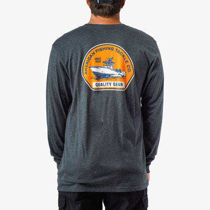 Charcoal Heather Blue Skies Long Sleeve Men's Fishing Shirt / AFTCO Featured