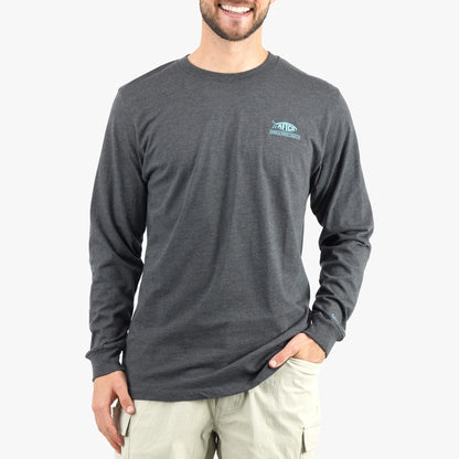 Bluesteel Heather CCA LS T-Shirt / AFTCO Best Price