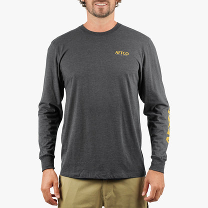 Charcoal Heather Shadow Long Sleeve Fishing T-Shirt / AFTCO Sale