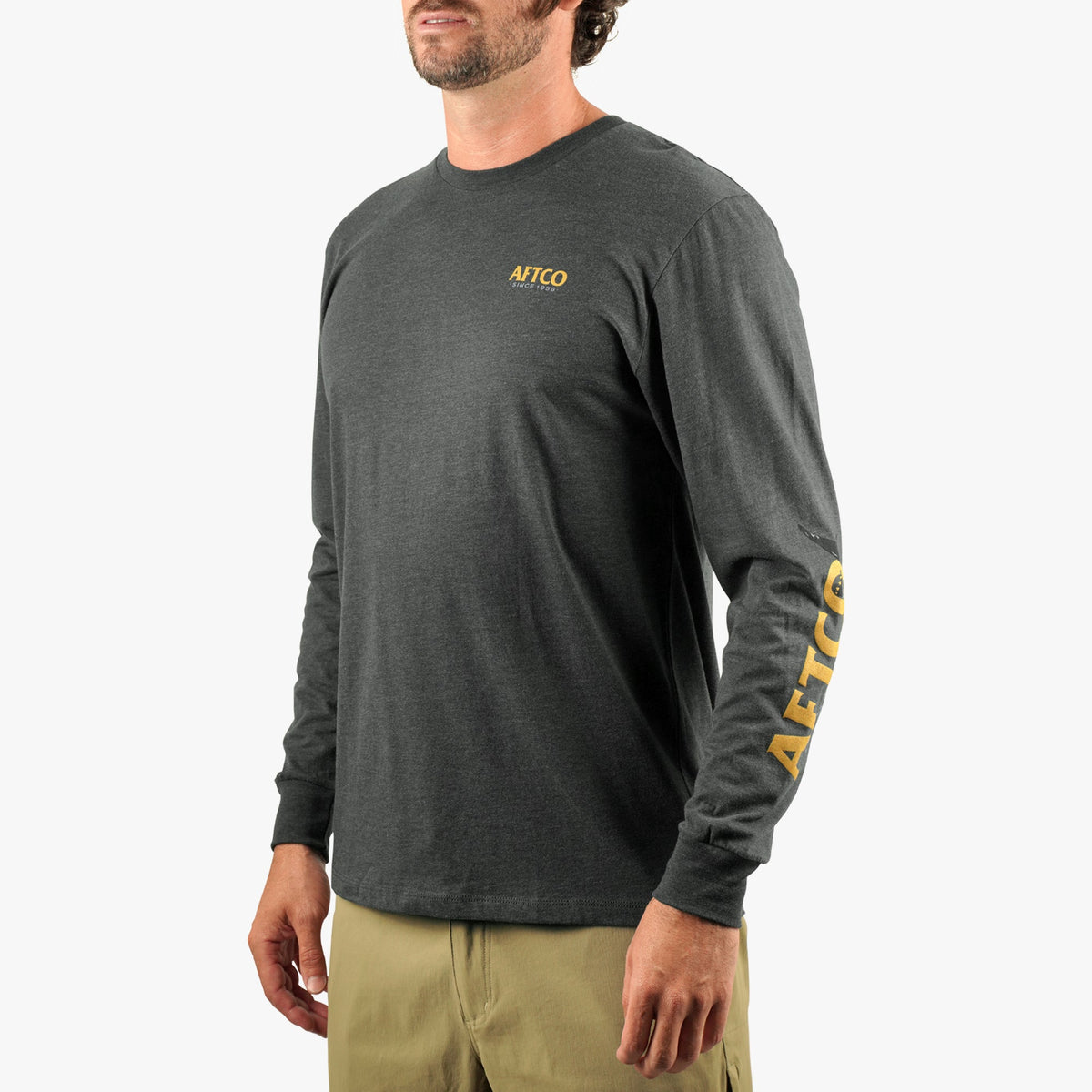 Charcoal Heather Shadow Long Sleeve Fishing T-Shirt / AFTCO Sale