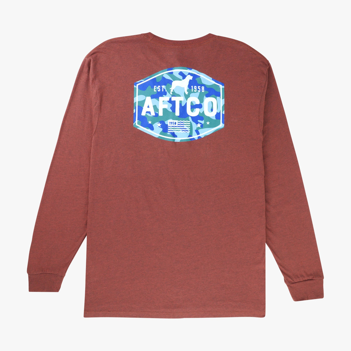 Brick Heather Best Friend Long Sleeve Fishing T-Shirts / AFTCO Trusted