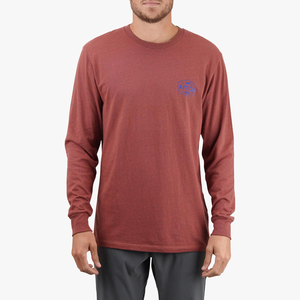 Brick Heather Best Friend Long Sleeve Fishing T-Shirts / AFTCO Trusted