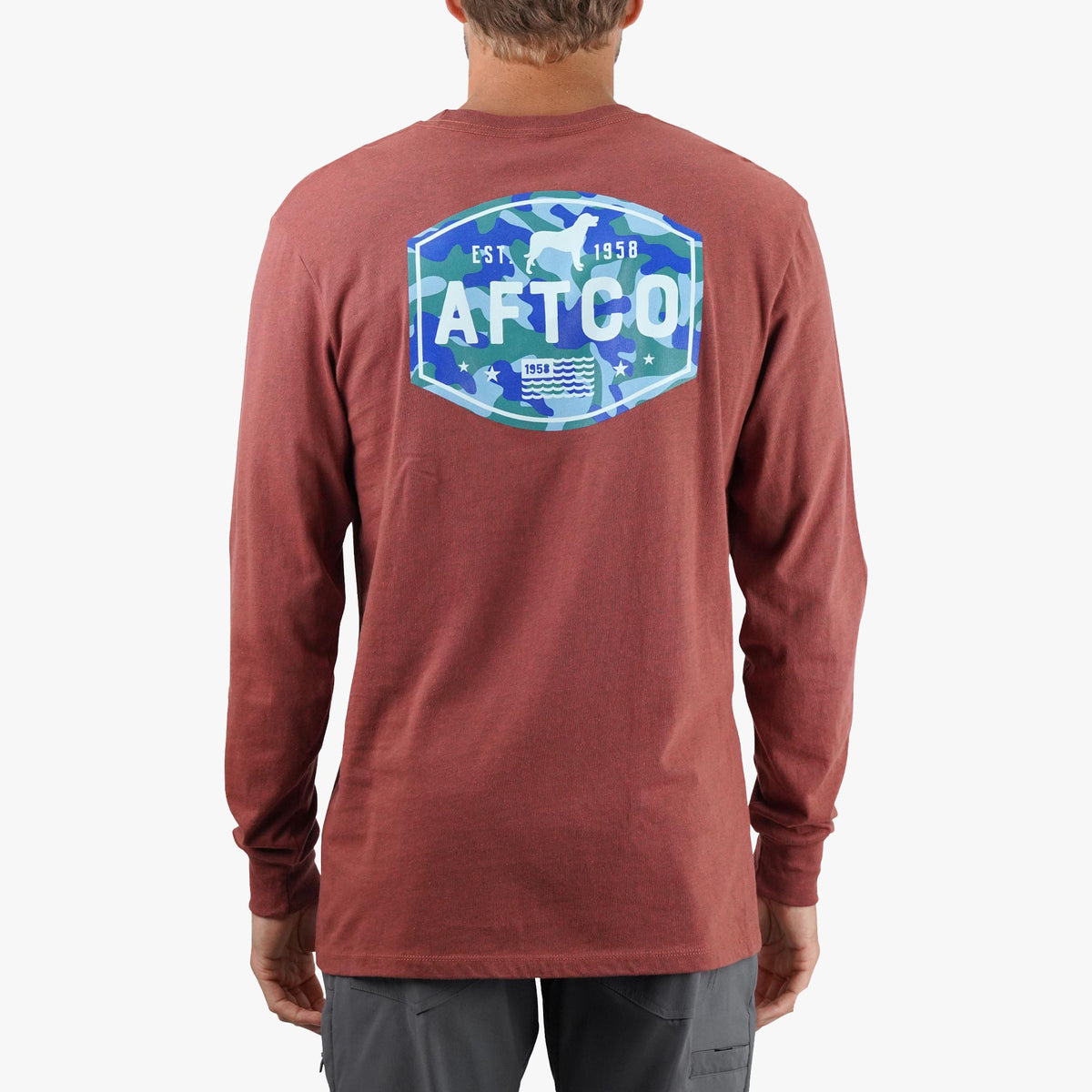 Brick Heather Best Friend Long Sleeve Fishing T-Shirts / AFTCO Trusted