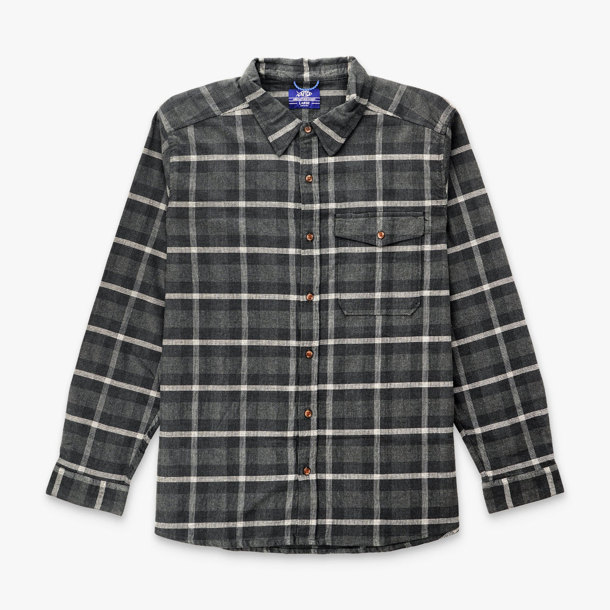Black Lager LS Flannel Shirt / AFTCO Essential