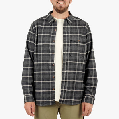 Black Lager LS Flannel Shirt / AFTCO Essential