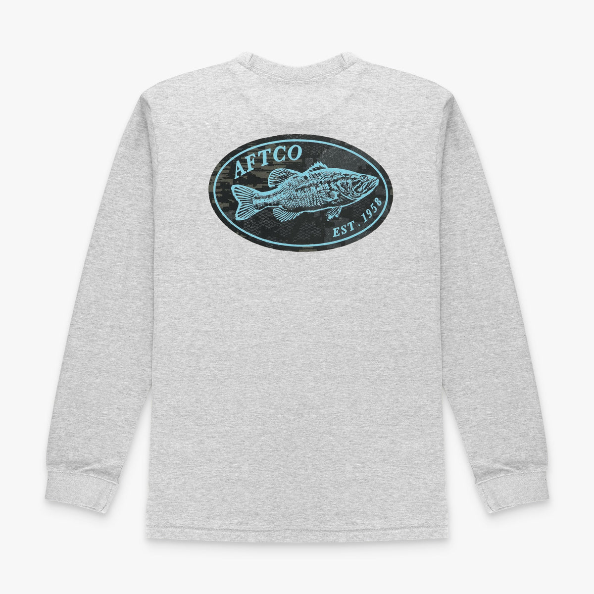 Athletic Heather Domino Long Sleeve Fishing T-Shirt / AFTCO Signature