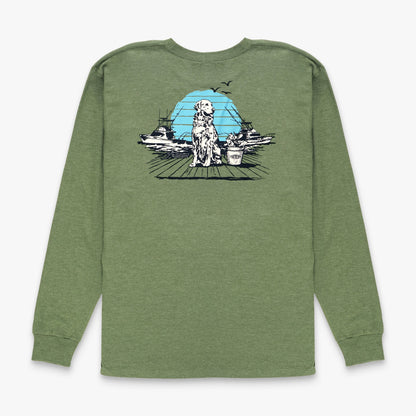 Army Heather Bucket Long Sleeve Fishing Tee Shirt / AFTCO Top Pick