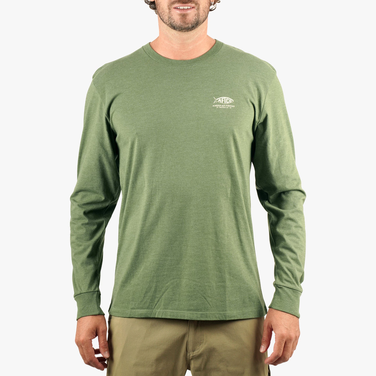 Army Heather Bucket Long Sleeve Fishing Tee Shirt / AFTCO Top Pick