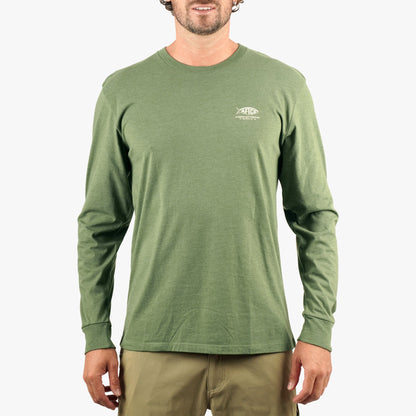 Army Heather Bucket Long Sleeve Fishing Tee Shirt / AFTCO Top Pick