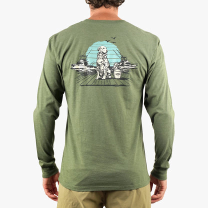 Army Heather Bucket Long Sleeve Fishing Tee Shirt / AFTCO Top Pick